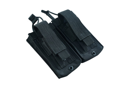SHS - 22088 AK/9mm DOUBLE  OPEN-TOP MAG POUCH BLACK