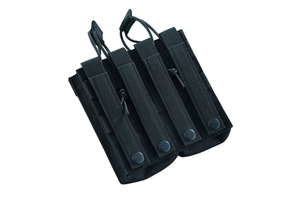 SHS - 22088 AK/9mm DOUBLE  OPEN-TOP MAG POUCH BLACK