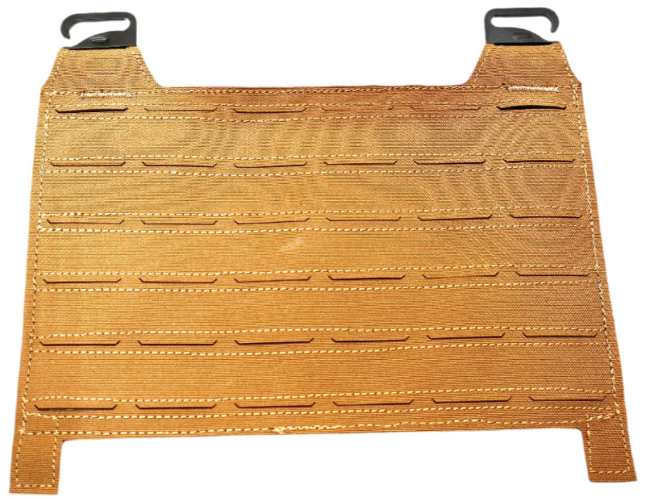 Brown Molle patch Pannel with stitching details on a white background