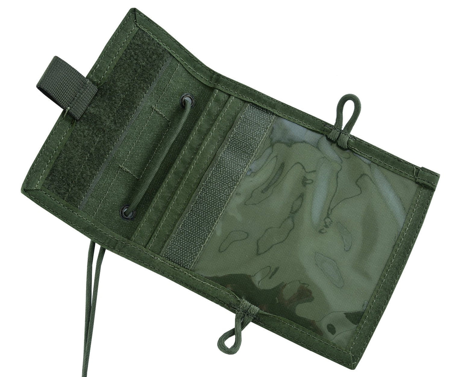 Shadow Strategic SHE-952 Camouflage Traveller , ID Pouch Color Olive drip green open.