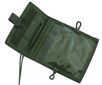 Shadow Strategic SHE-952 Camouflage Traveller , ID Pouch Color Olive drip green open.