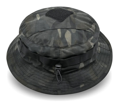 SHS-1956 SHORT BRIMMED BUSH HAT MULTICAM BLACK.