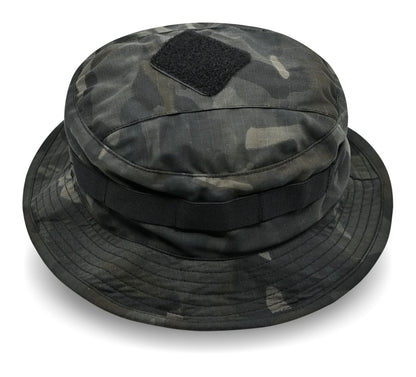 SHS-1956 SHORT BRIMMED BUSH HAT MULTICAM BLACK.