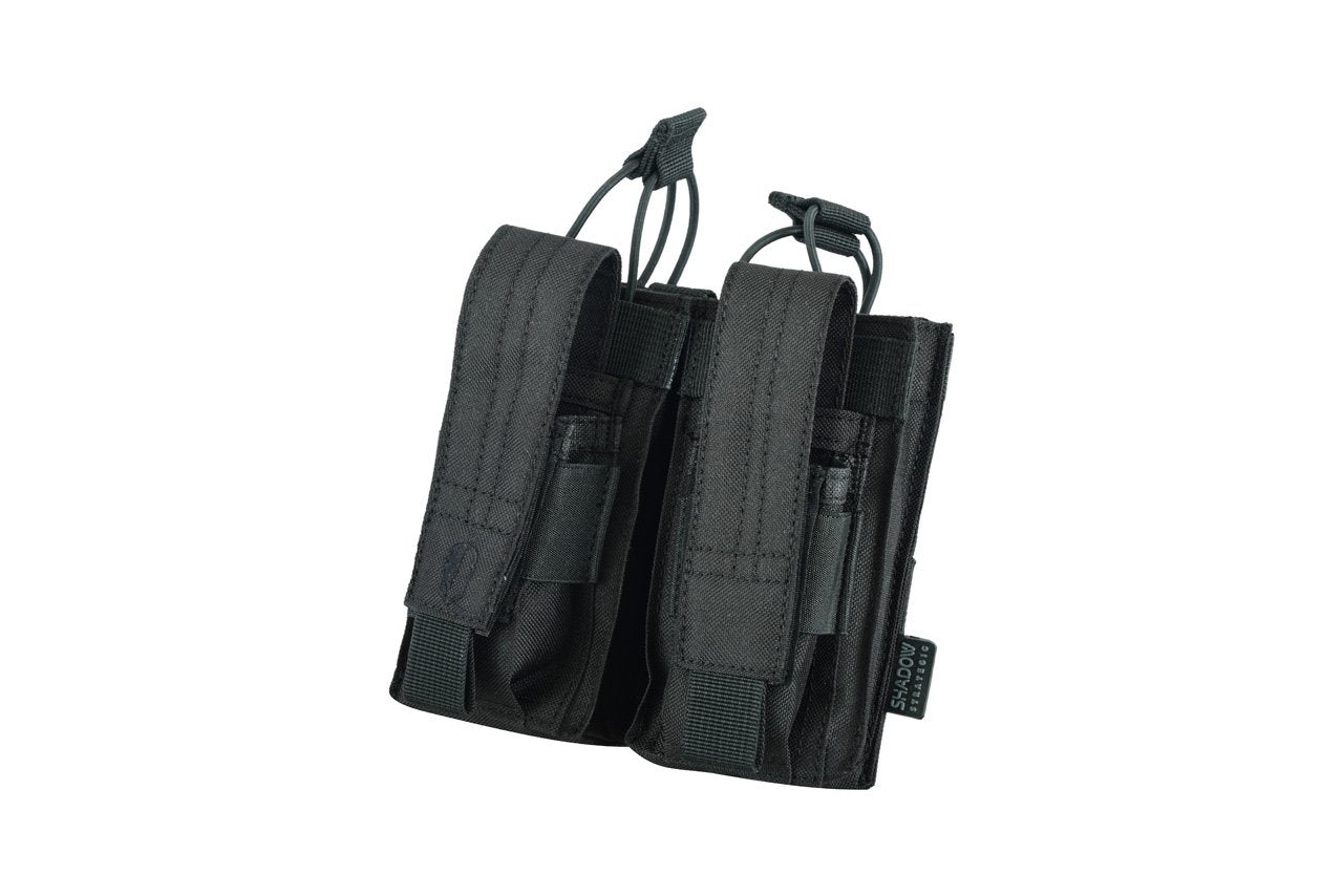 SHS - 22088 AK/9mm DOUBLE  OPEN-TOP MAG POUCH BLACK