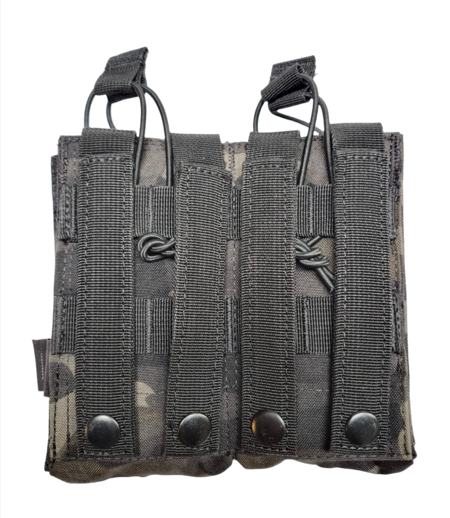 SHS - 22088 AK/9mm DOUBLE  OPEN-TOP MAG POUCH MULTICAM BLACK