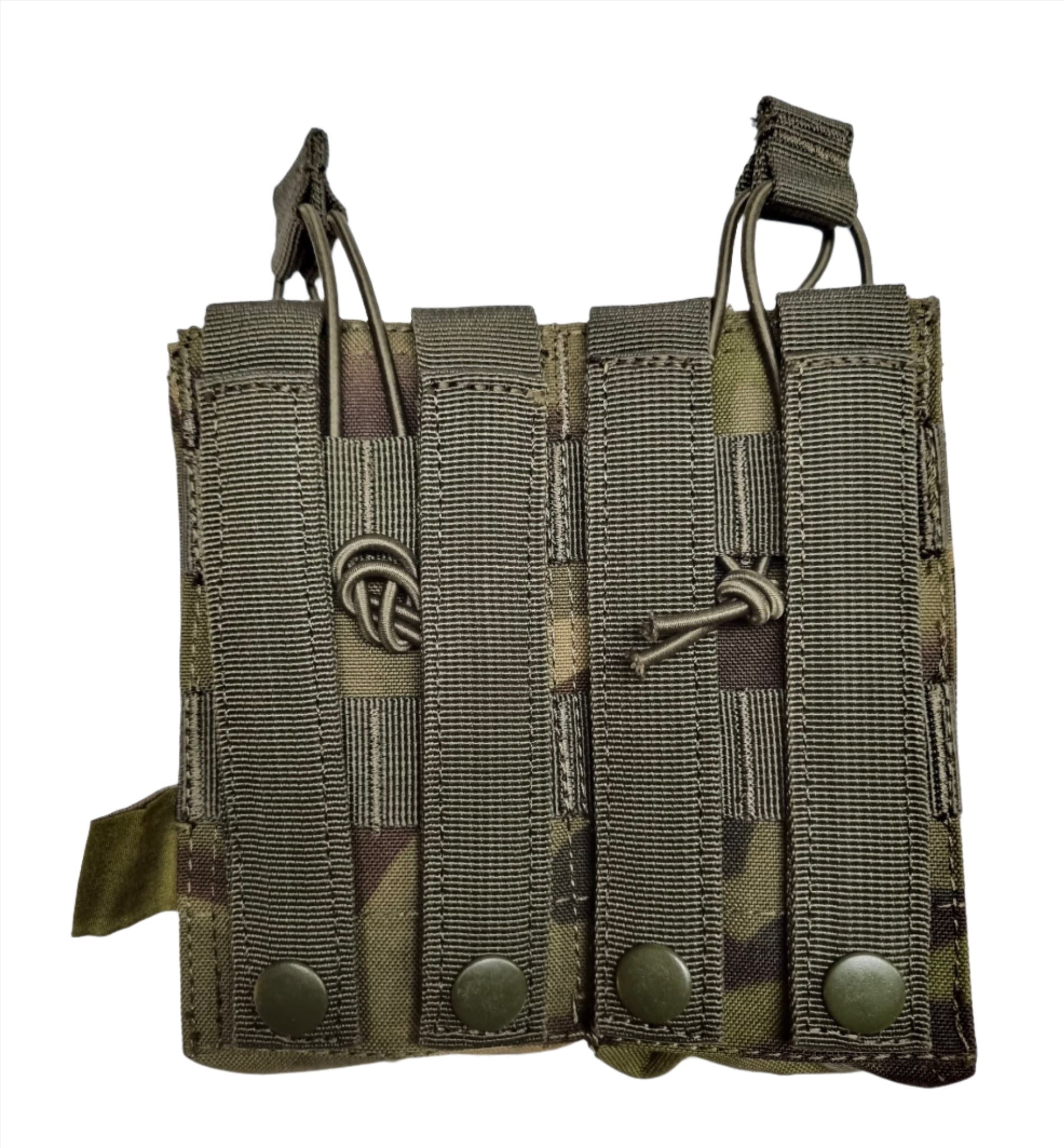 SHS - 22088 AK/9mm DOUBLE  OPEN-TOP MAG POUCH MULTICAM GREEN