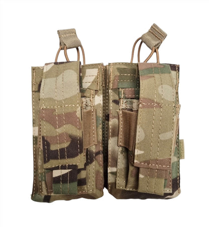 SHS - 22088 AK/9mm DOUBLE  OPEN-TOP MAG POUCH ORIGINAL MULTICAM