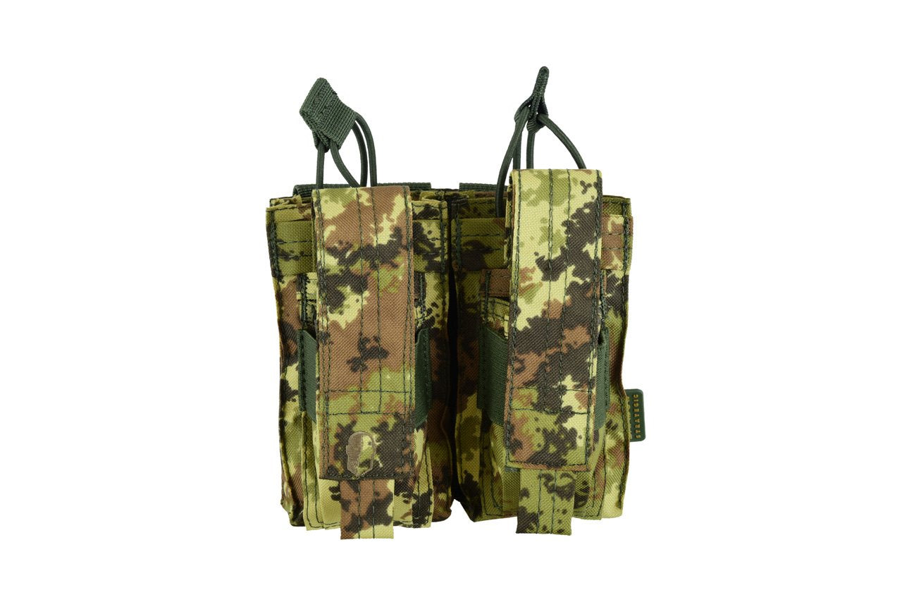 SHS - 22088 AK/9mm DOUBLE  OPEN-TOP MAG POUCH VEGETATO